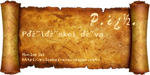 Pölöskei Éva névjegykártya